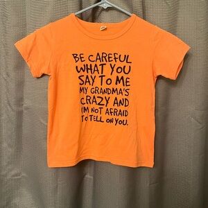 Orange Short Sleeve Tee with Handwritten Graphic